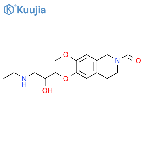 2(1H)-Isoquinolinecarboxaldehyde,3,4-dihydro-6-[2-hydroxy-3-[(1-methylethyl)amino]propoxy]-7-methoxy- structure