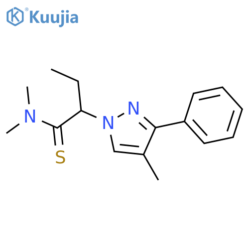 1H-Pyrazole-1-ethanethioamide, α-ethyl-N,N,4-trimethyl-3-phenyl- structure