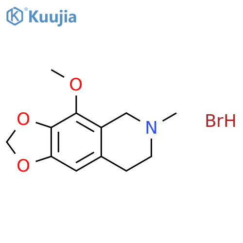 1,3-Dioxolo[4,5-g]isoquinoline,5,6,7,8-tetrahydro-4-methoxy-6-methyl-, hydrobromide (1:1) structure
