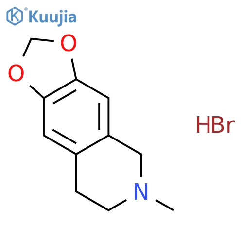 1,3-Dioxolo[4,5-g]isoquinoline,5,6,7,8-tetrahydro-6-methyl-, hydrobromide (1:1) structure