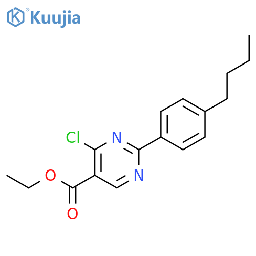 5-PYRIMIDINECARBOXYLIC ACID, 2-(4-BUTYLPHENYL)-4-CHLORO-, ETHYL ESTER structure