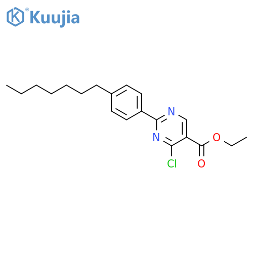 5-Pyrimidinecarboxylic acid, 4-chloro-2-(4-heptylphenyl)-, ethyl ester structure