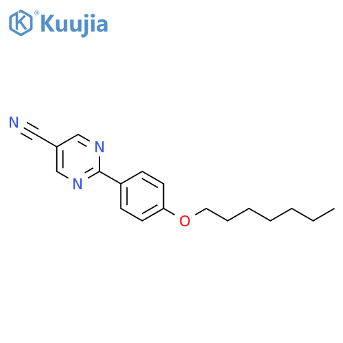 5-PYRIMIDINECARBONITRILE, 2-[4-(HEPTYLOXY)PHENYL]- structure