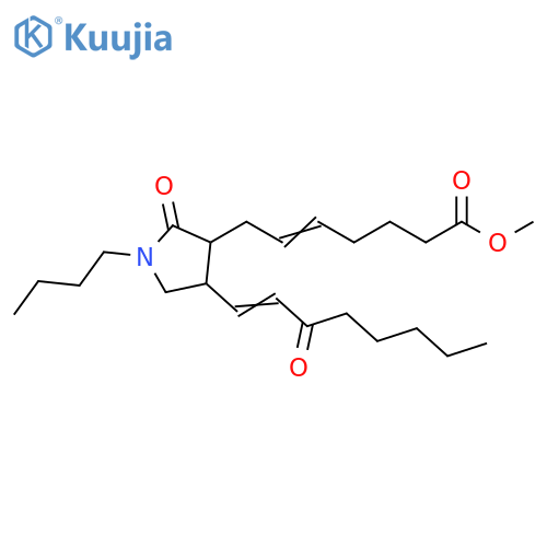 5-Heptenoic acid, 7-[1-butyl-2-oxo-4-(3-oxo-1-octenyl)-3-pyrrolidinyl]-,methyl ester structure