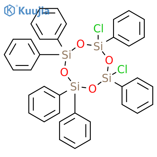 Cyclotetrasiloxane, 2,4-dichloro-2,4,6,6,8,8-hexaphenyl- structure