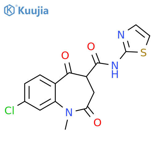 1H-1-Benzazepine-4-carboxamide,8-chloro-2,3,4,5-tetrahydro-1-methyl-2,5-dioxo-N-2-thiazolyl- structure