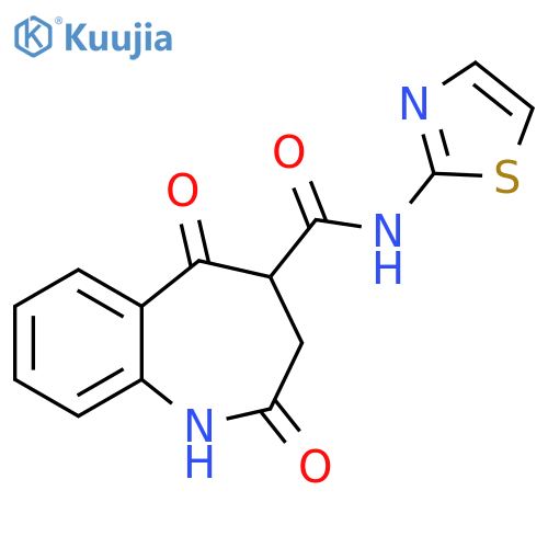 1H-1-Benzazepine-4-carboxamide,2,3,4,5-tetrahydro-2,5-dioxo-N-2-thiazolyl- structure
