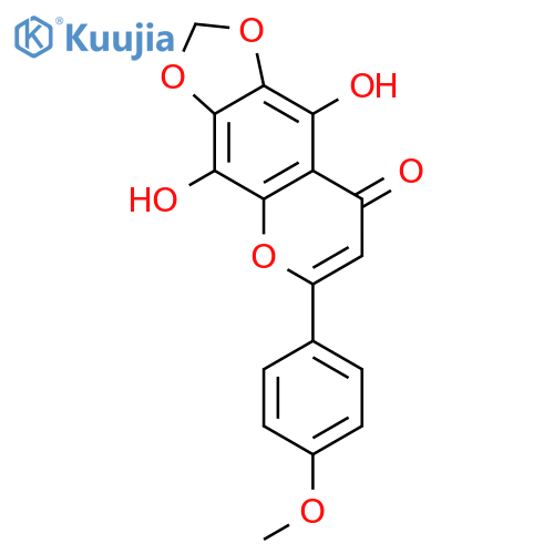 4,9-dihydroxy-6-(4-methoxy-phenyl)-[1,3]dioxolo[4,5-g]chromen-8-one structure