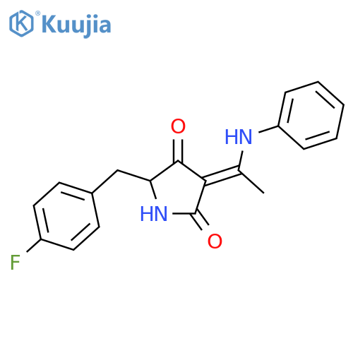 2,4-Pyrrolidinedione,5-[(4-fluorophenyl)methyl]-3-[1-(phenylamino)ethylidene]- structure