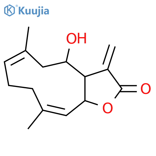 Cyclodeca[b]furan-2(3H)-one,3a,4,5,8,9,11a-hexahydro-4-hydroxy-6,10-dimethyl-3-methylene- structure