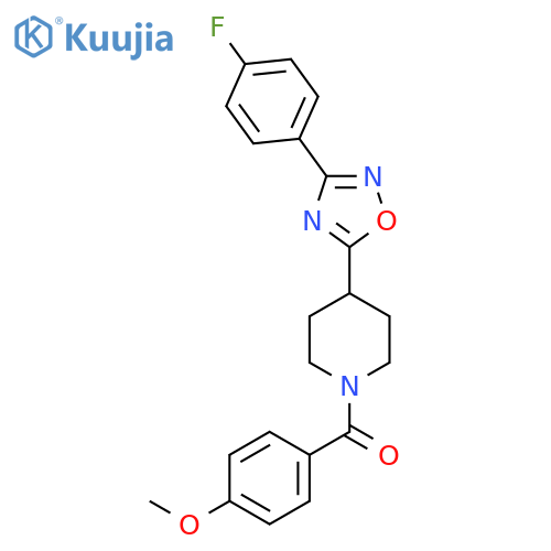 4-[3-(4-fluorophenyl)-1,2,4-oxadiazol-5-yl]-1-[(4-methoxyphenyl)carbonyl]piperidine structure