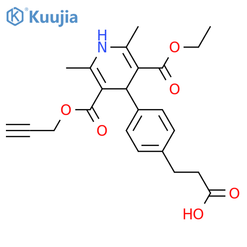 3-[4-(3-ethoxycarbonyl-2,6-dimethyl-5-prop-2-ynoxycarbonyl-1,4-dihydropyridin-4-yl)phenyl]propanoic Acid structure