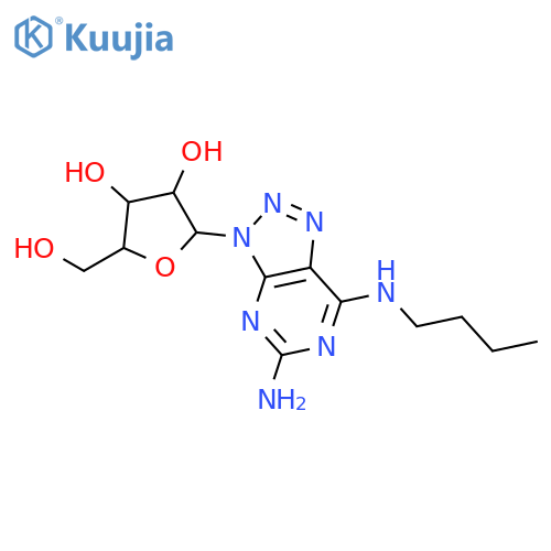 N~7~-butyl-3-pentofuranosyl-3H-[1,2,3]triazolo[4,5-d]pyrimidine-5,7-diamine structure