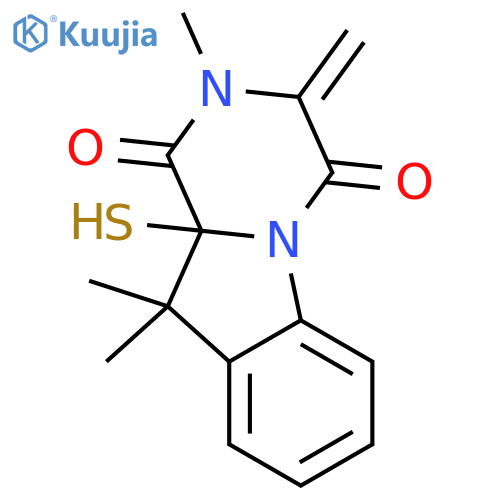 2,10,10-trimethyl-3-methylidene-10a-sulfanylpyrazino[1,2-a]indole-1,4-dione structure