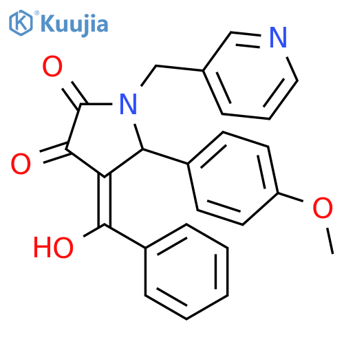 (4E)-4-[hydroxy(phenyl)methylidene]-5-(4-methoxyphenyl)-1-(pyridin-3-ylmethyl)pyrrolidine-2,3-dione structure