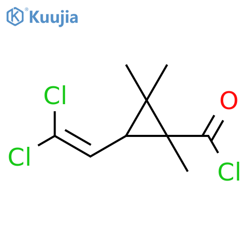 Cyclopropanecarbonyl chloride, 3-(2,2-dichloroethenyl)-1,2,2-trimethyl- structure