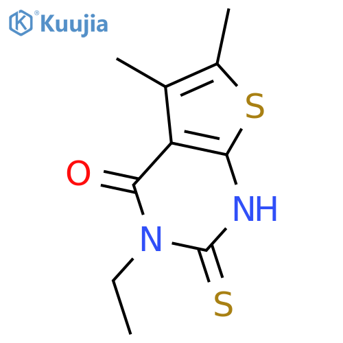3-ethyl-5,6-dimethyl-2-sulfanylidene-1H,2H,3H,4H-thieno2,3-dpyrimidin-4-one structure