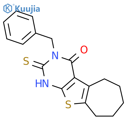<br>3-Benzyl-2-thioxo-1,2,3,5,6,7,8,9-octahydro-10-thia-1,3-diaza-benzo[a]azule n-4-one structure