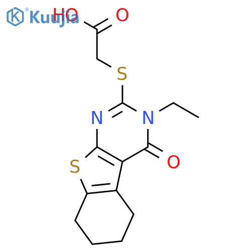 <br>(3-Ethyl-4-oxo-3,4,5,6,7,8-hexahydro-benzo[4,5]-thieno[2,3-d]pyrimidin-2-yl sulfanyl)-acetic acid structure