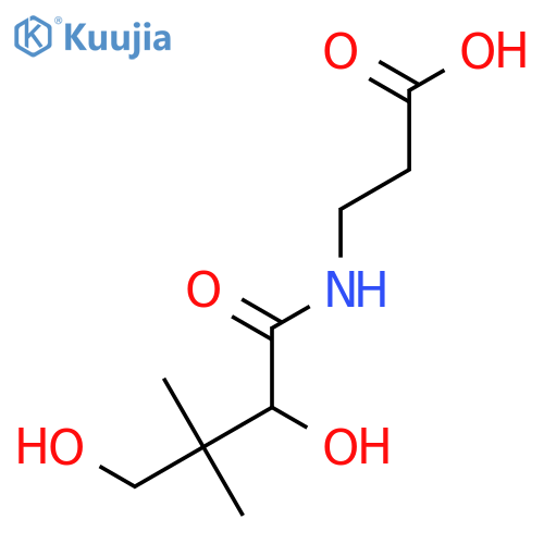 ()-N-(2,4-dihydroxy-3,3-dimethyl-1-oxobutyl)-β-alanine structure