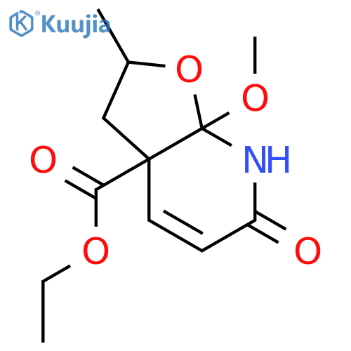 Furo[2,3-b]pyridine-3a(6H)-carboxylicacid, 2,3,7,7a-tetrahydro-7a-methoxy-2-methyl-6-oxo-, ethyl ester structure