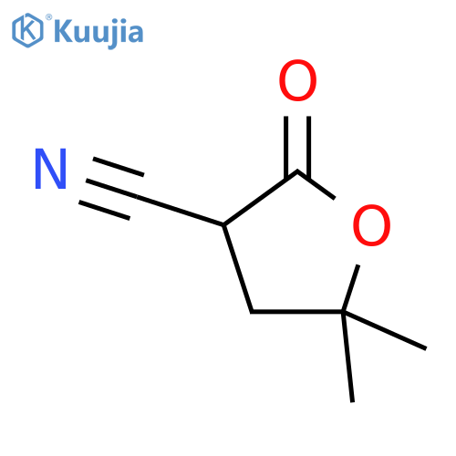 5,5-dimethyl-2-oxotetrahydrofuran-3-carbonitrile structure