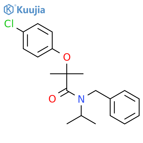 N-benzyl-2-(4-chlorophenoxy)-2-methyl-N-(propan-2-yl)propanamide structure