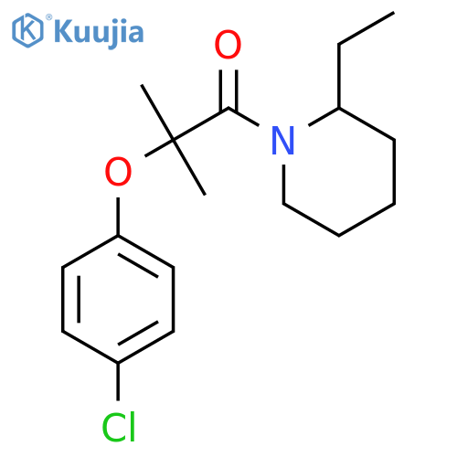 1-[2-(4-chlorophenoxy)-2-methylpropanoyl]-2-ethylpiperidine structure