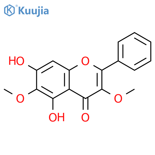 4H-1-Benzopyran-4-one, 5,7-dihydroxy-3,6-dimethoxy-2-phenyl- structure