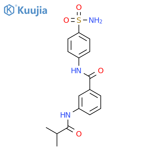 3-[(2-methylpropanoyl)amino]-N-(4-sulfamoylphenyl)benzamide structure