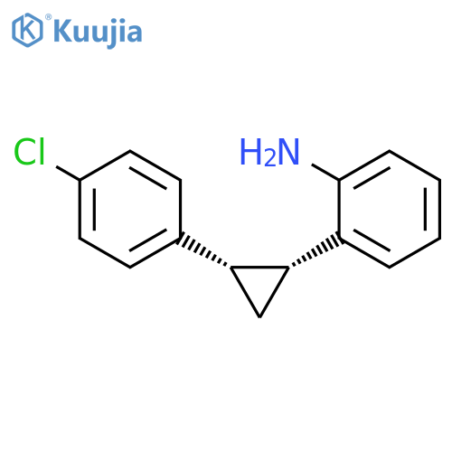 Benzenamine, 2-[(1R,2S)-2-(4-chlorophenyl)cyclopropyl]-, rel- structure