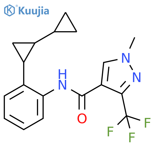 1H-Pyrazole-4-carboxamide,N-(2-[1,1'-bicyclopropyl]-2-ylphenyl)-1-methyl-3-(trifluoromethyl)- structure