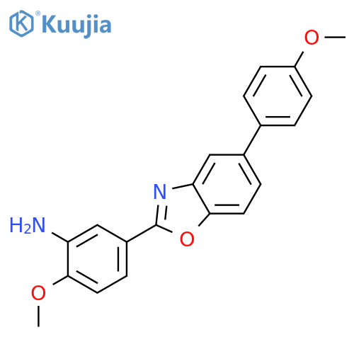 Benzenamine, 2-methoxy-5-[5-(4-methoxyphenyl)-2-benzoxazolyl]- structure