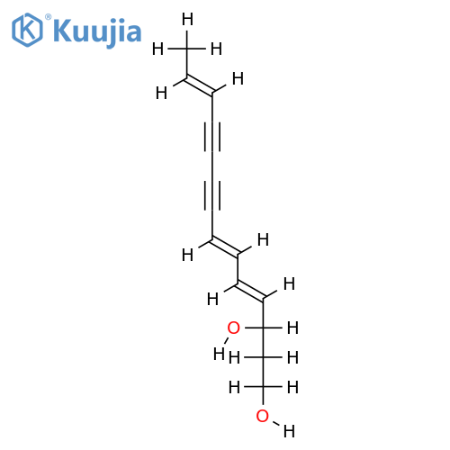 (-)-tetradeca-4t,6t,12t-triene-8,10-diyne-1,3-diol structure