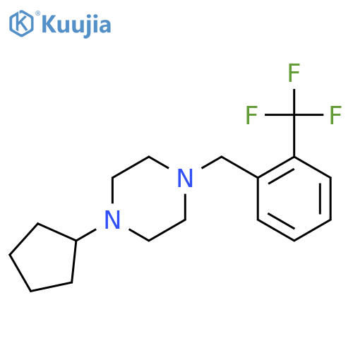 1-cyclopentyl-4-[2-(trifluoromethyl)benzyl]piperazine structure