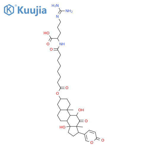 Bufa-20,22-dienolide, 3-[[8-[[(1S)-4-[(aminoiminomethyl)amino]-1-carboxybutyl]amino]-1,8-dioxooctyl]oxy]-11,14-dihydroxy-12-oxo-, (3β,5β,11α)- structure