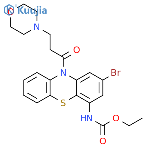 Carbamic acid, [2-bromo-10-[3-(4-morpholinyl)-1-oxopropyl]-10H-phenothiazin-4-yl]-, ethyl ester (9CI) structure