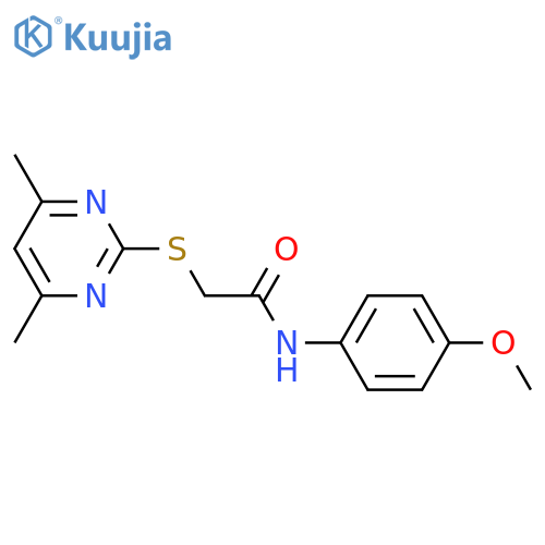 2-[(4,6-dimethylpyrimidin-2-yl)sulfanyl]-N-(4-methoxyphenyl)acetamide structure