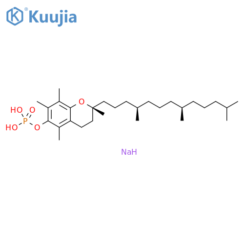2H-1-Benzopyran-6-ol, 3,4-dihydro-2,5,7,8-tetramethyl-2-[(4R,8R)-4,8,12-trimethyltridecyl]-, 6-(dihydrogen phosphate), sodium salt (1:), (2R)- structure