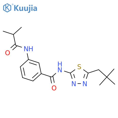 3-(isobutyrylamino)-N-(5-neopentyl-1,3,4-thiadiazol-2-yl)benzamide structure