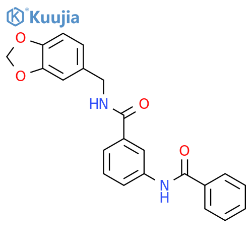 N-(1,3-benzodioxol-5-ylmethyl)-3-[(phenylcarbonyl)amino]benzamide structure
