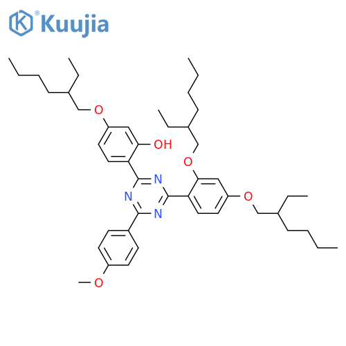 Phenol,2-[4-[2,4-bis[(2-ethylhexyl)oxy]phenyl]-6-(4-methoxyphenyl)-1,3,5-triazin-2-yl]-5-[(2-ethylhexyl)oxy]- structure