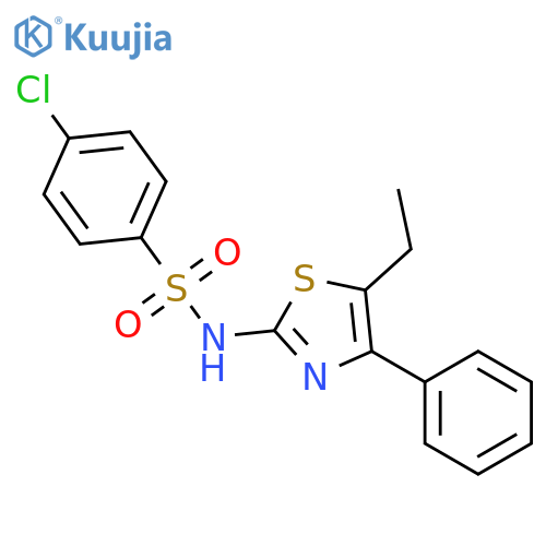 4-chloro-N-(5-ethyl-4-phenyl-1,3-thiazol-2-yl)benzenesulfonamide structure
