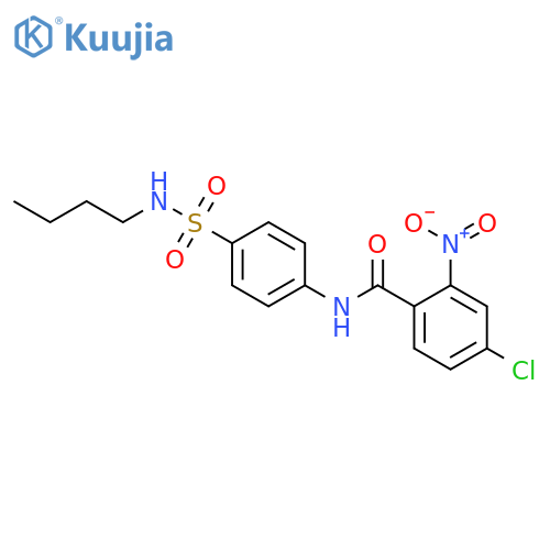N-[4-(butylsulfamoyl)phenyl]-4-chloro-2-nitrobenzamide structure