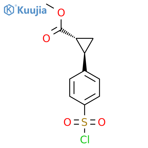 Rel-methyl (1R,2R)-2-(4-(chlorosulfonyl)phenyl)cyclopropane-1-carboxylate structure