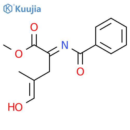 4-Pentenoic acid, 2-(benzoylimino)-5-hydroxy-4-methyl-, methyl ester structure
