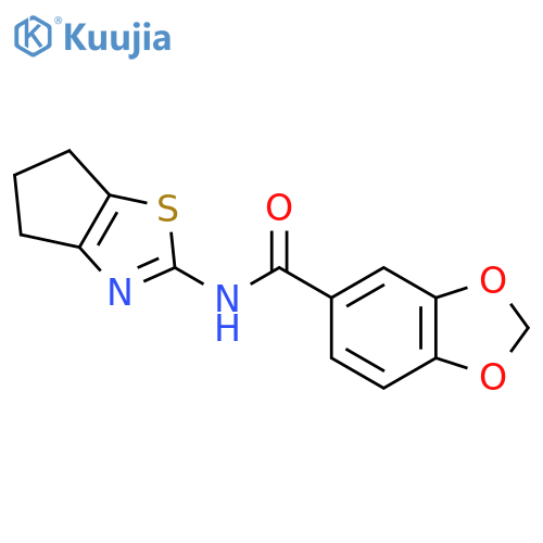 N-{4H,5H,6H-cyclopentad1,3thiazol-2-yl}-2H-1,3-benzodioxole-5-carboxamide structure