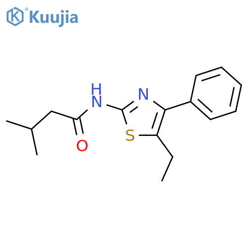 N-(5-ethyl-4-phenyl-1,3-thiazol-2-yl)-3-methylbutanamide structure