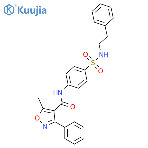 <br>5-Methyl-3-phenyl-isoxazole-4-carboxylic acid (4-phenethylsulfamoyl-phenyl) -amide structure