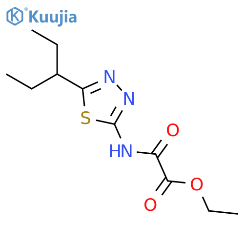 ethyl {[5-(1-ethylpropyl)-1,3,4-thiadiazol-2-yl]amino}(oxo)acetate structure